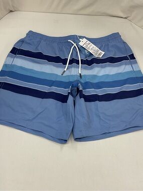 Surfcuz NWT Blue Striped Swim Shorts Trunks Size M Boxer Breifs Liner